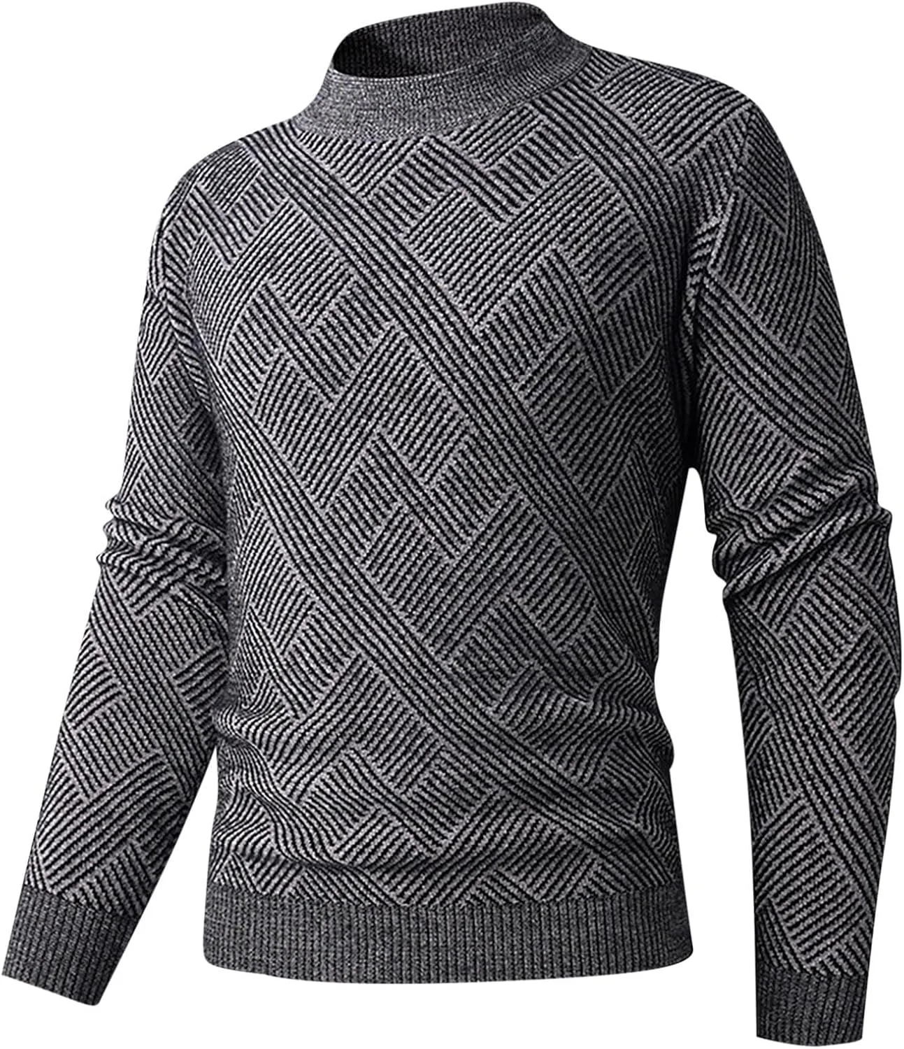 

Осенний свитер для мужчин Slim Fit с длинным рукавом и воротником-стойкой