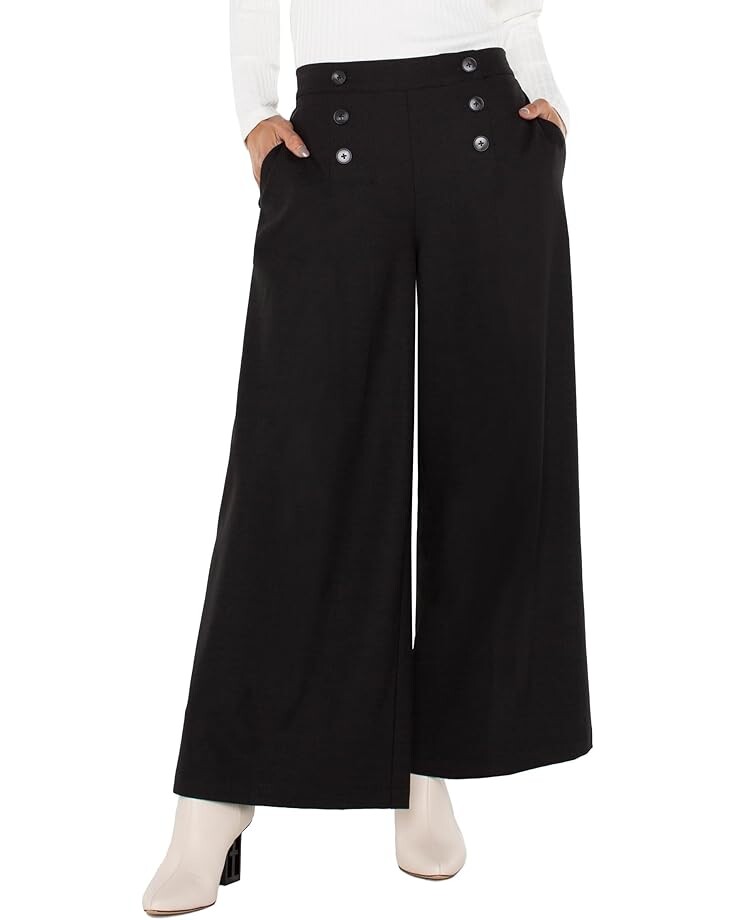 

Брюки Liverpool Los Angeles Sailor Wide Leg Mid Rise Textured Stretch Woven, черный