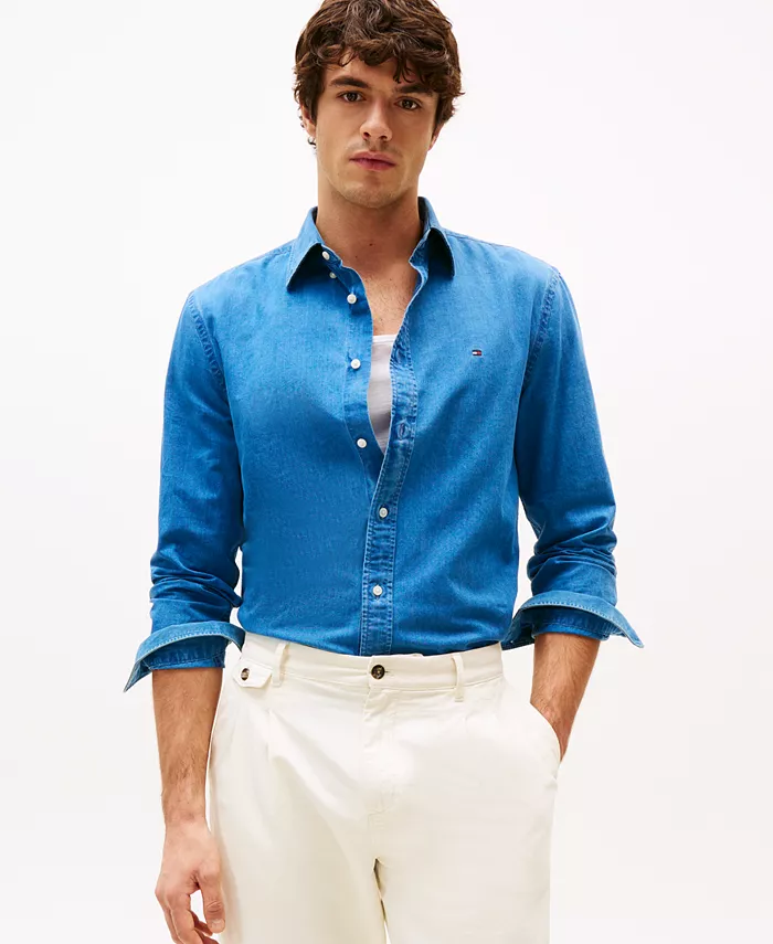 

Мужская рубашка Regular-Fit из хлопкового шамбрэ Tommy Hilfiger, мультиколор