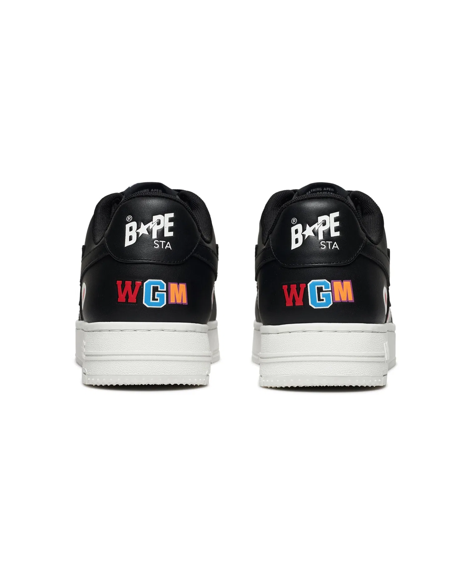 Мужские кожаные кроссовки BAPE STA SHARK A BATHING APE чёрные — фото 4