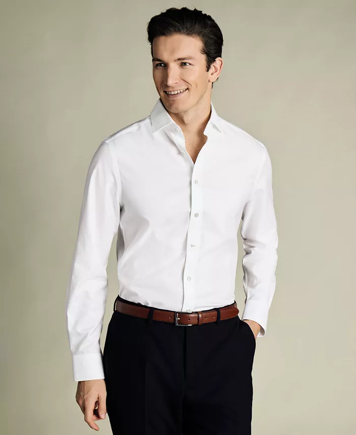 

Мужская классическая рубашка Slim-Fit из поплина Charles Tyrwhitt, белый