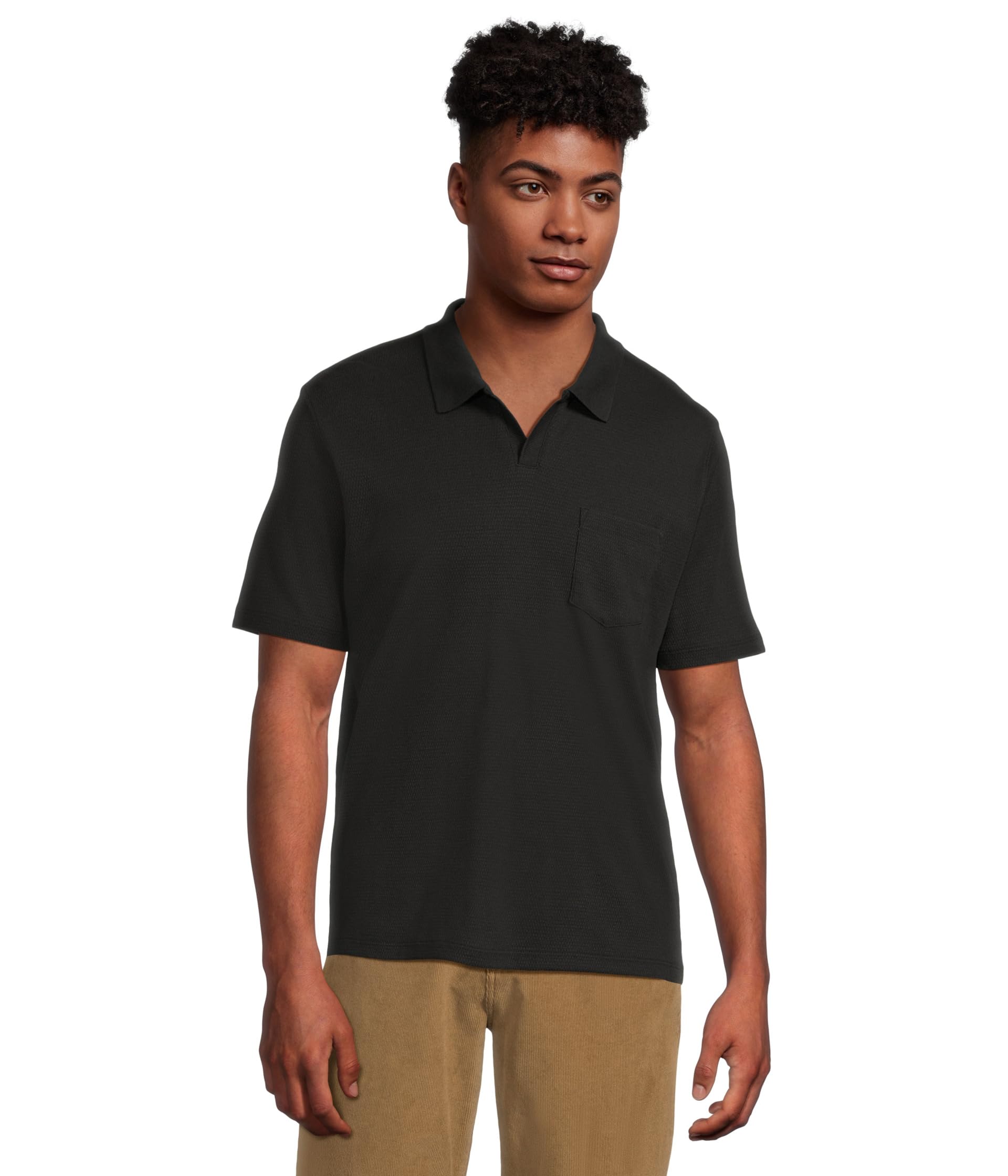 

Футболка Vince Short Sleeve Johnny Collar, черный