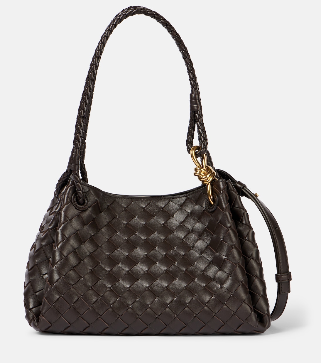 

Сумка-тоут Parachute Medium из плетеной кожи Intrecciato Bottega Veneta, Fondant-M Brass