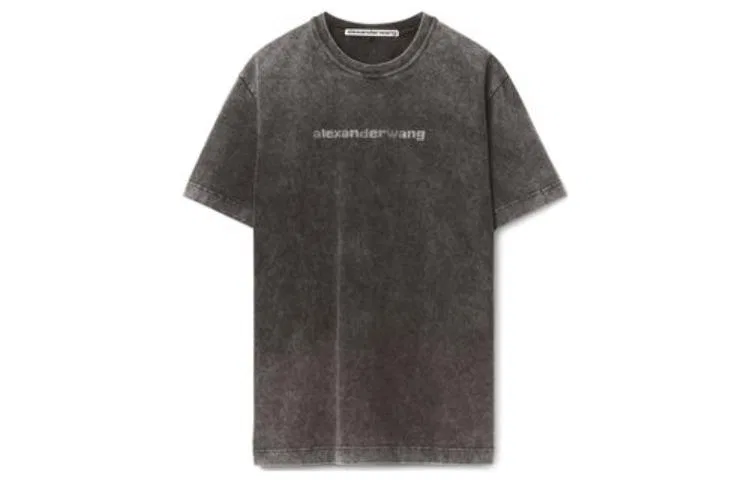 Футболка унисекс серая crew neck moderate straight fit Alexander Wang, Gray