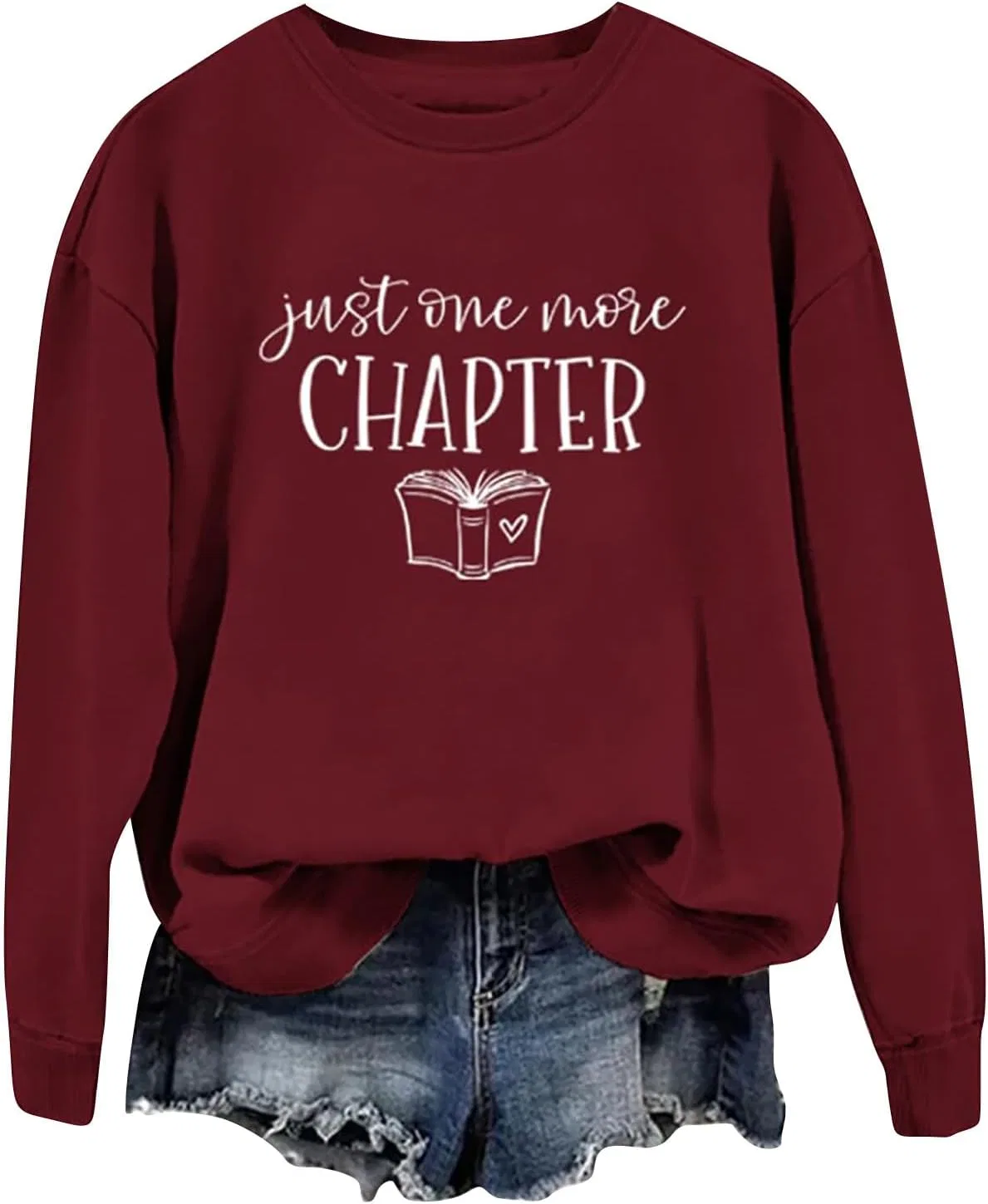 Женская толстовка Heevina "Just One More Chapter Book" с круглым вырезом, удобная, осенняя, с длинными рукавами, модная зимняя