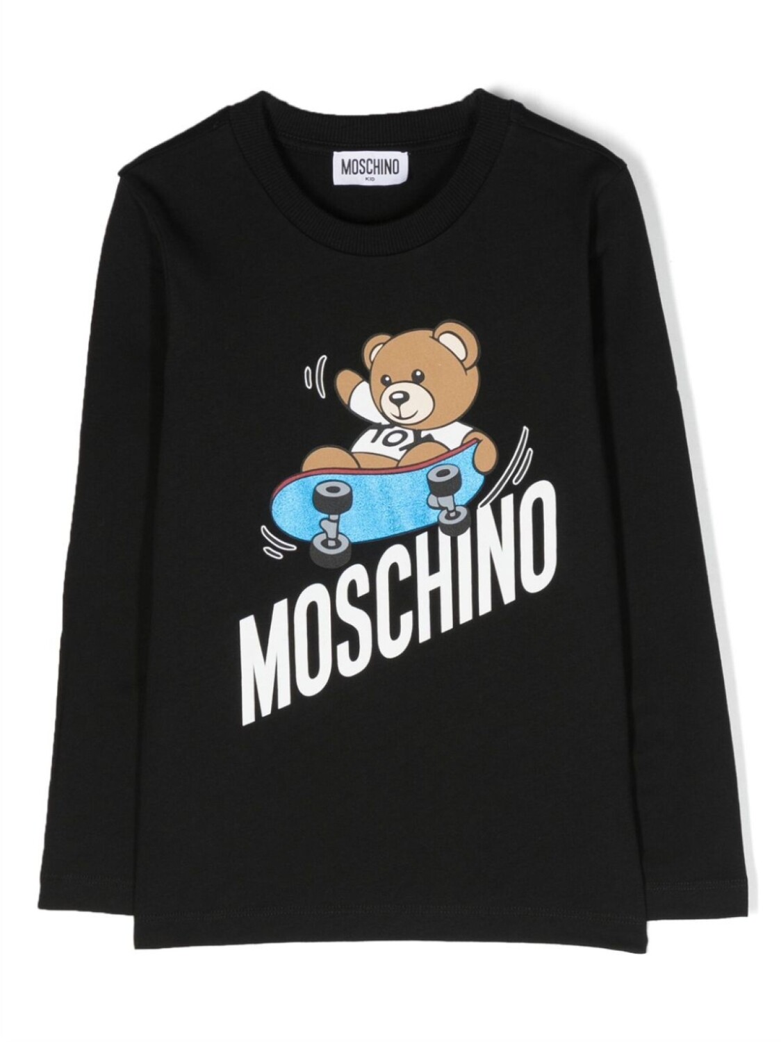 

Moschino Kids футболка с длинными рукавами и логотипом, черный