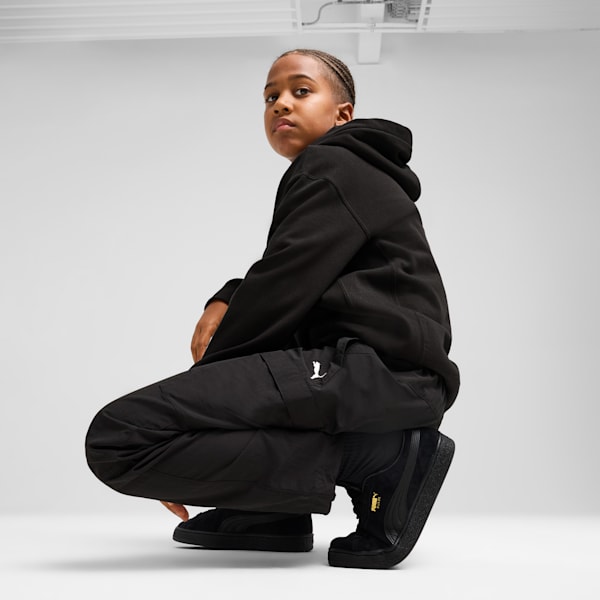 Свободные брюки-карго для больших детей Puma Wardrobe Essentials, черный — фото 3