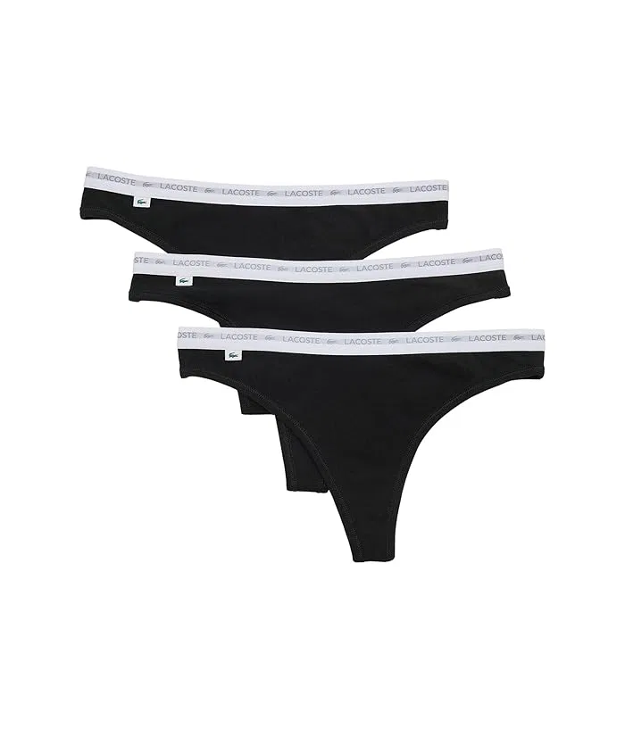 Трусы стринги Lacoste 3-пак, Black