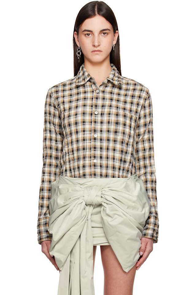 

Рубашка с пуговицами Acne Studios, коричневый
