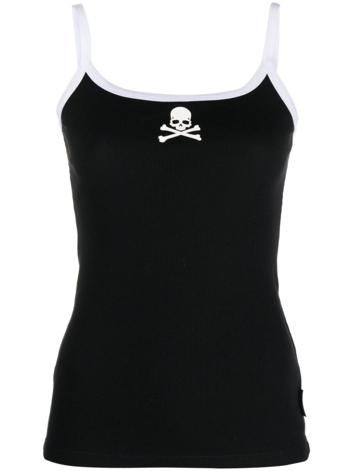 

Philipp Plein топ Skull & Bones в рубчик, черный