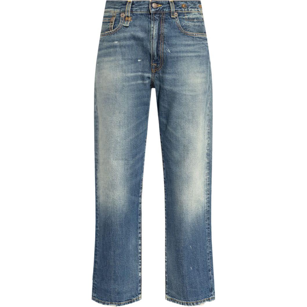 

Бойфрендовские хлопковые джинсы R13, синие