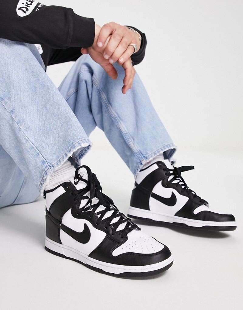 

Nike Dunk – Hi Retro – черно-белые спортивные туфли с высоким берцем