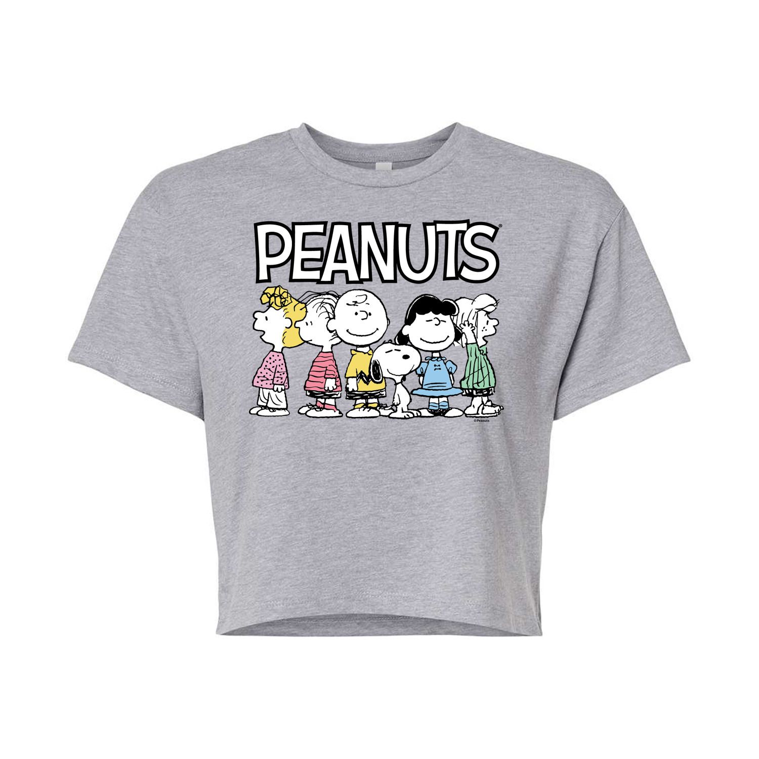 

Укороченная футболка с рисунком Peanuts Crew для юниоров Licensed Character, серый