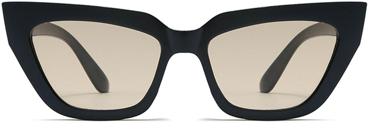 

Винтажные солнцезащитные очки «кошачий глаз» для женщин и мужчин, квадратная оправа, большие солнцезащитные очки, женские ретро-очки, модные женские солнцезащитные очки цвета шампанского mincl, Black Champagne