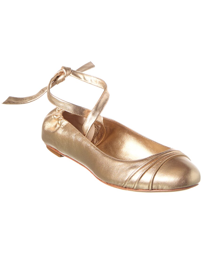 Кожаные балетки Alexandre Birman Clarita, золотой