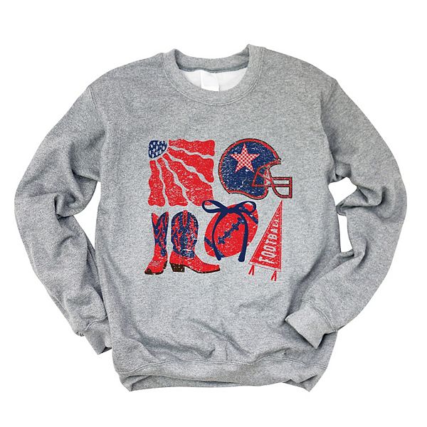 

Футбольный флаг red and blue - женский свитшот Simply Sage Market, Graphite