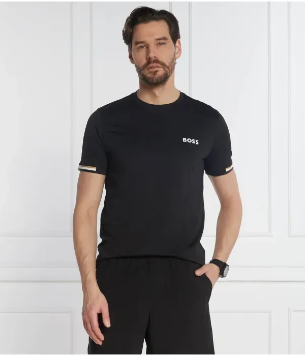Футболка Boss x Matteo Berrettini slim fit Boss Green, черный — фото 3