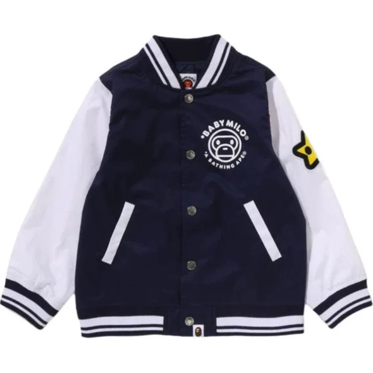 Детская бейсбольная куртка A BATHING APE темно-синяя