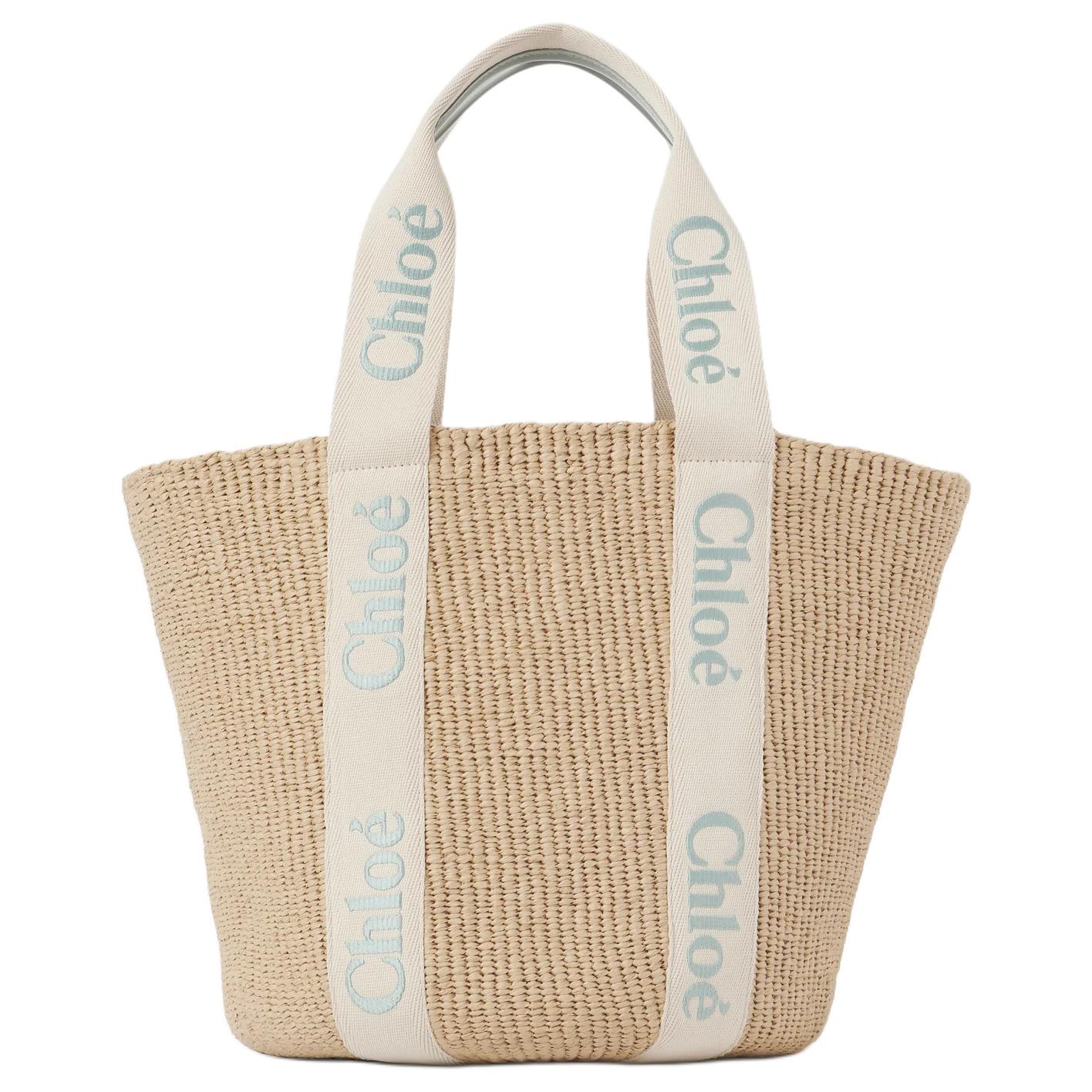 

Chloé Широкий клатч Хлоя Вуди Пейпер с одним плечом для женщин в сине-зеленом цвете