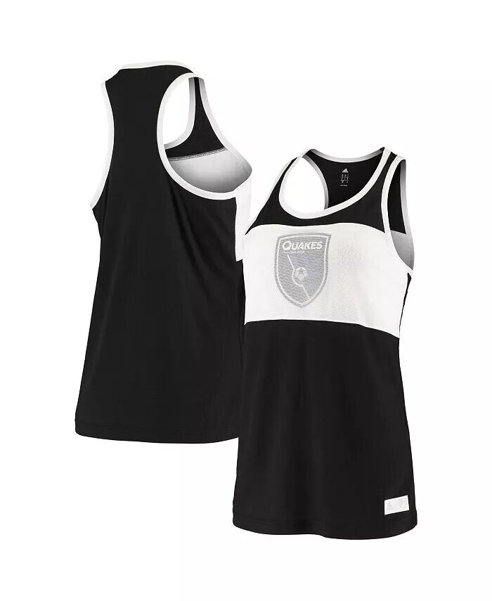

Женская черная майка San Jose Earthquakes с отделкой Adidas