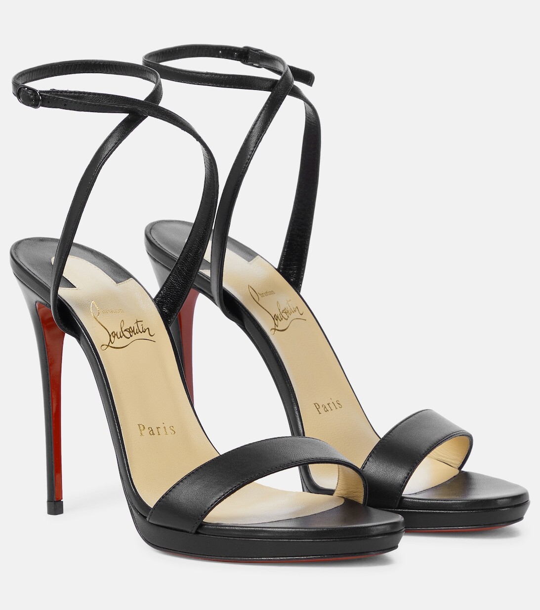 Кожаные сандалии Loubi Queen 120 Christian Louboutin, черный