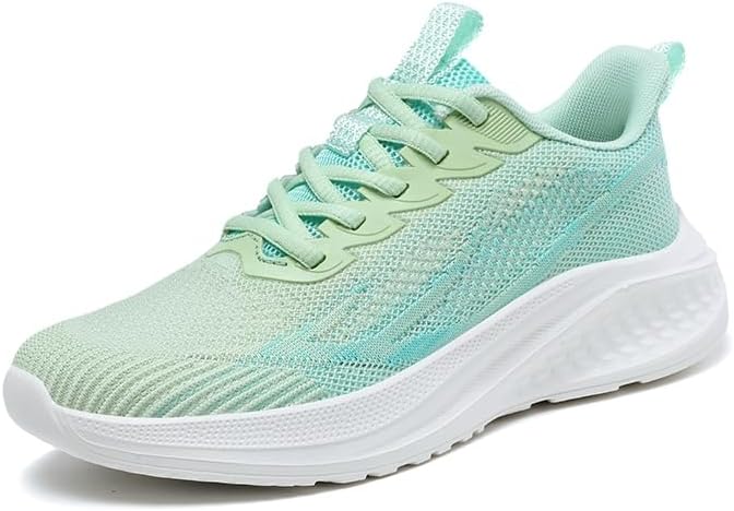 

Мужские повседневные спортивные кроссовки с дышащей сеткой, круглым носком, толстой подошвой и нескользящими шнурками, подходят для ходьбы, бега и повседневной носки Igzbibg, зеленый