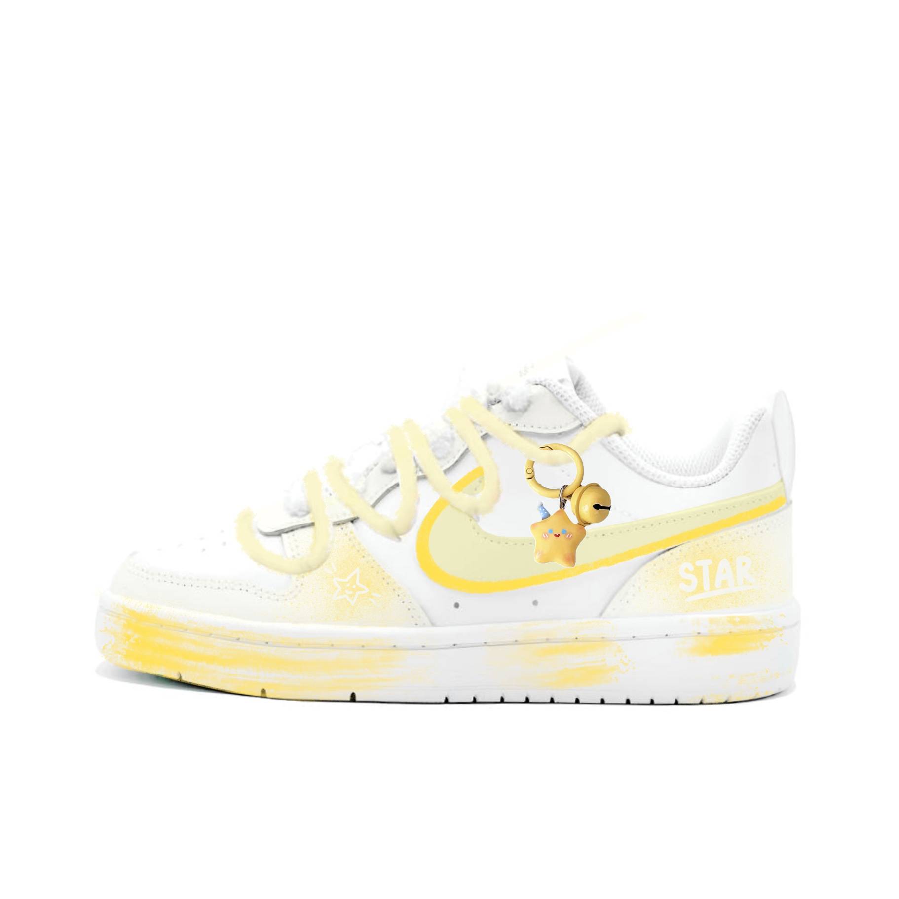 

Court Borough Low 2 нескользящие амортизирующие износостойкие low top детские скейтбординг кроссовки Unisex Nike, желтый