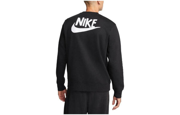 Толстовка Nike Sportswear Fleece Crew Neck Sweatshirt 'Black', черный — фото 2