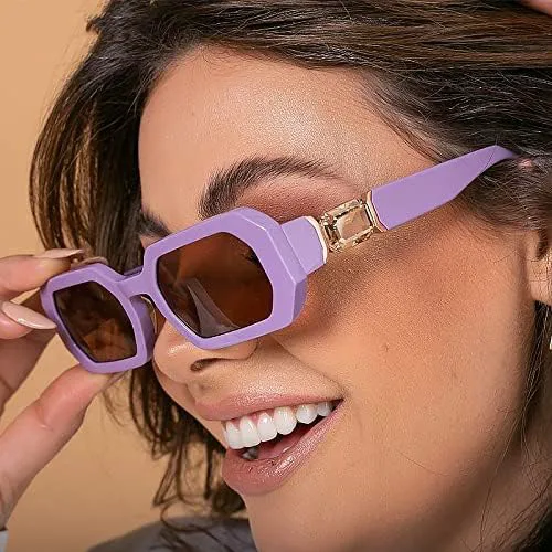 

Солнцезащитные очки восьмиугольной формы с кристаллами для женщин, украшенные стразами, маленькие прямоугольные солнцезащитные очки для женщин MTZJH, C9 Champagne