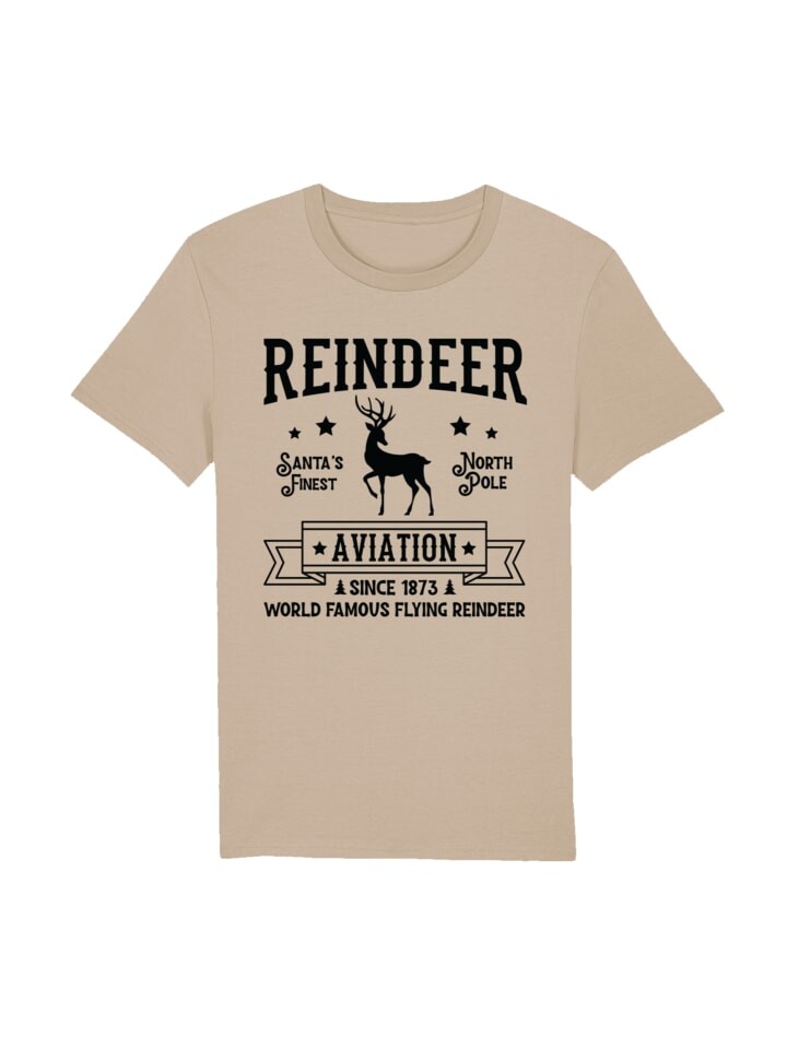

Футболка F4NT4STIC T-Shirt Reindeer Aviation Retro Weihnachts Sign, цвет desert dust