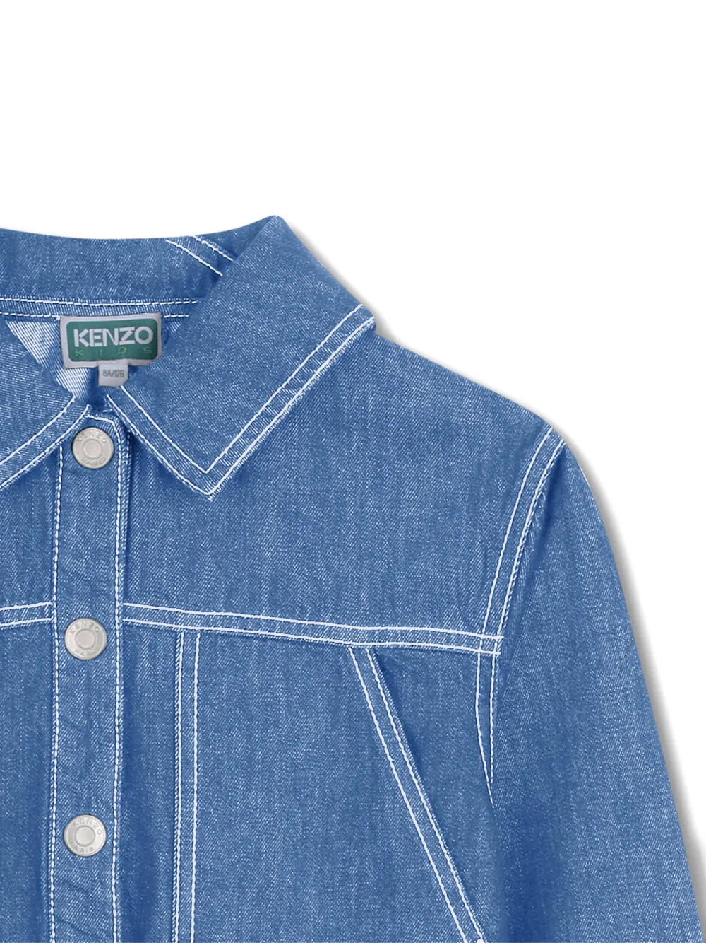 Джинсовая куртка на пуговицах Kenzo Kids, синий — фото 3