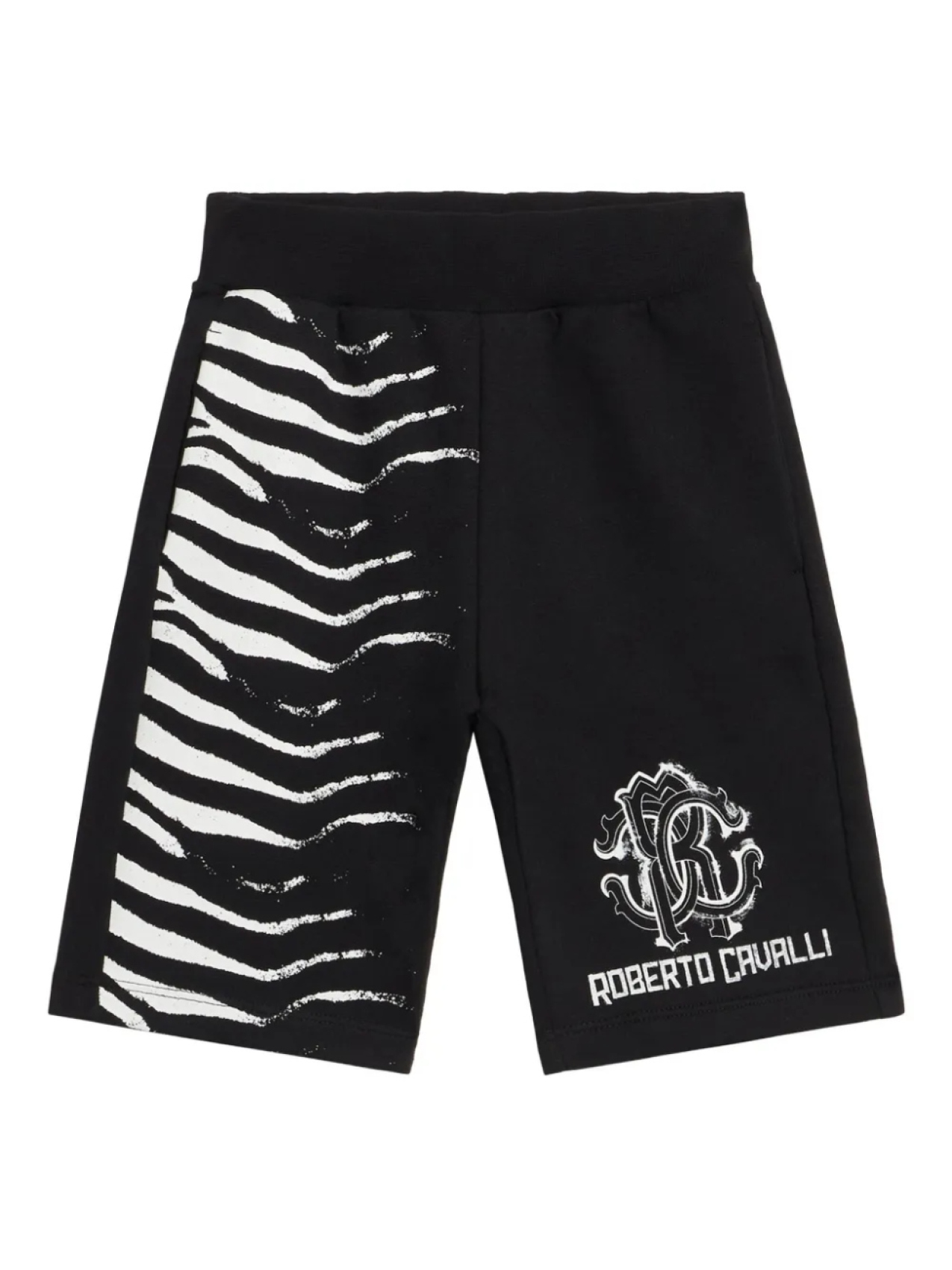 

Спортивные шорты с зебровым принтом Roberto Cavalli Junior, черный