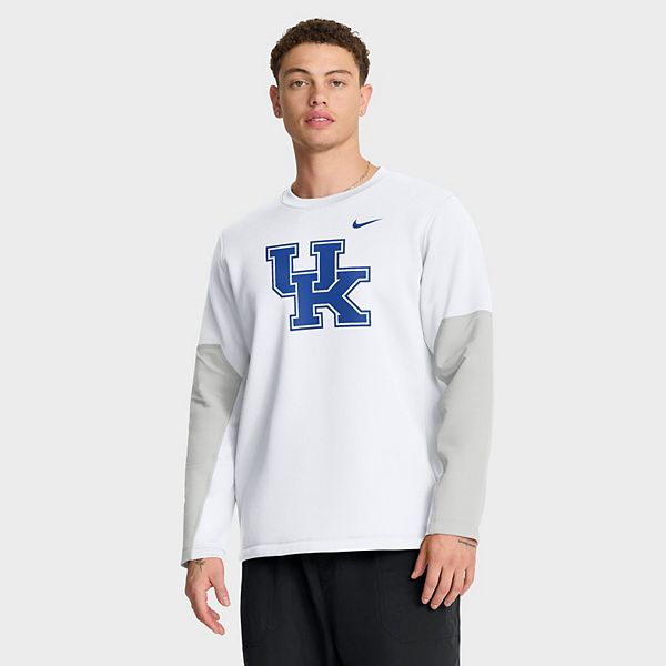 Мужская белая футболка с длинным рукавом Kentucky Wildcats 2025 sideline coach performance Nike — фото 2
