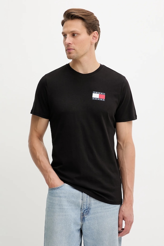 

Хлопковая футболка Tommy Jeans, черный