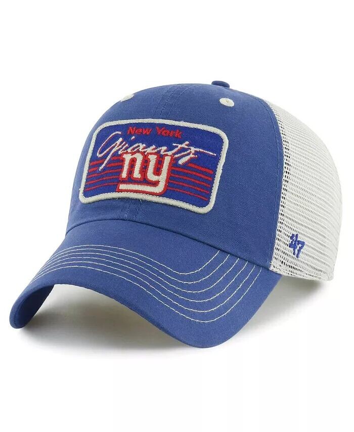 

Мужская королевская, натуральная состаренная кепка New York Giants Five Point Trucker Clean Up Adjustable '47 Brand