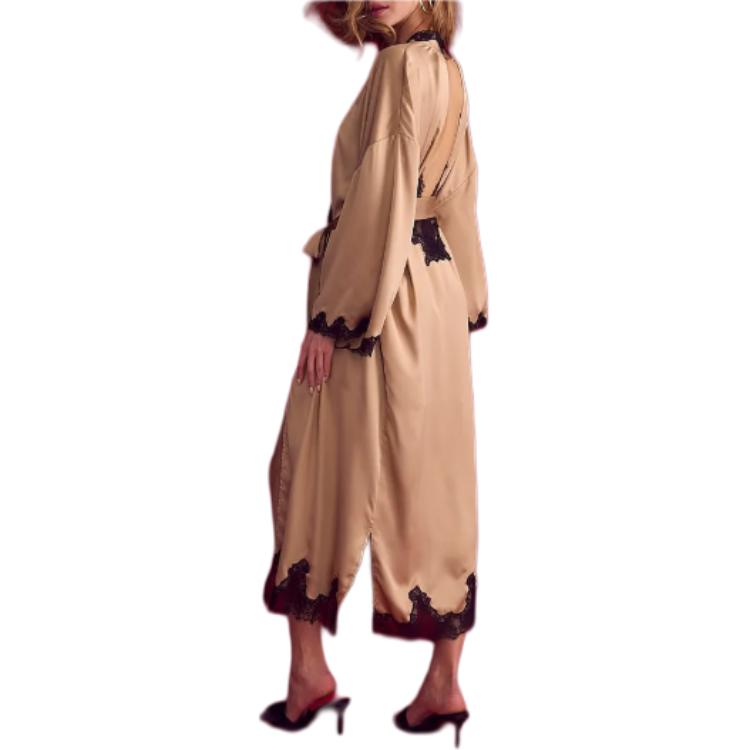 Victoria's Secret 24 Big Show Collection SEXY KI Pajama Robe Women's Champagne Gold — фото 4