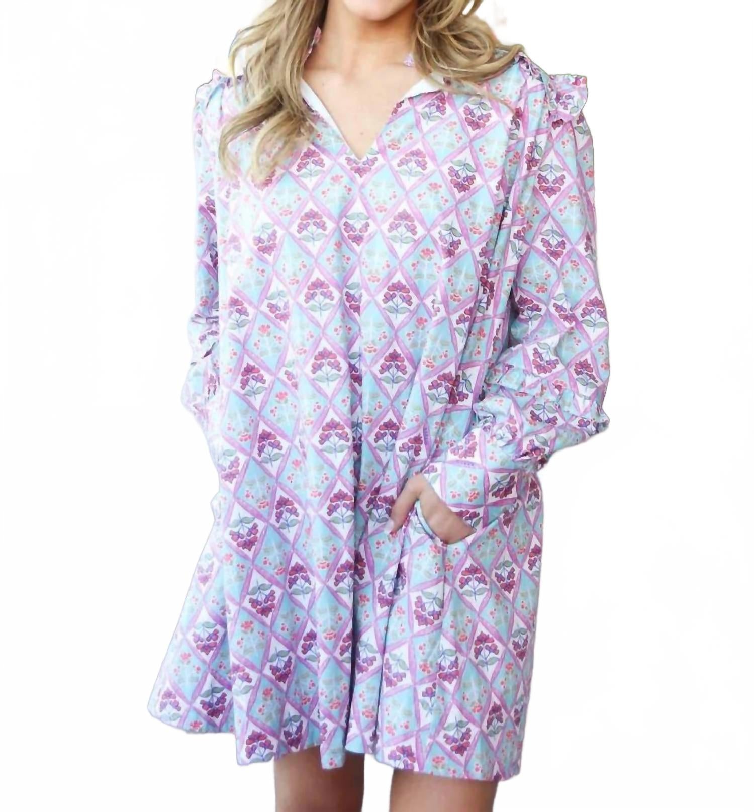 

Женское платье Paris Floral с V-образным вырезом и оборками на рукавах, разноцветное Karlie, Multicolor