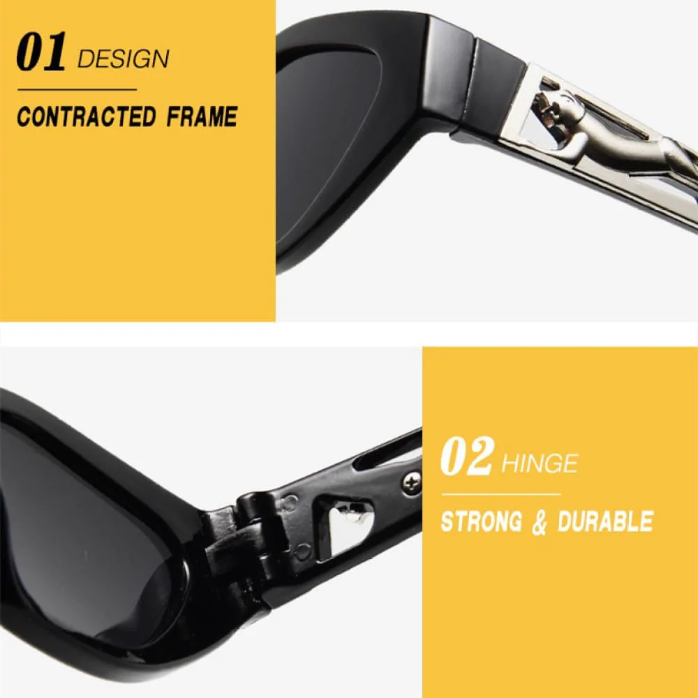 

Ретро прямоугольные солнцезащитные очки для женщин, винтажные солнцезащитные очки в маленькой оправе, классические черные квадратные очки для женщин MTZJH, C1