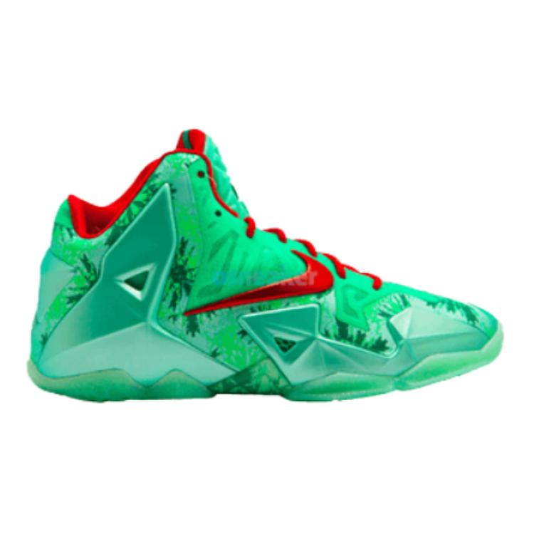 LeBron 11 Christmas GS Nike, красно-зелёная — фото 3