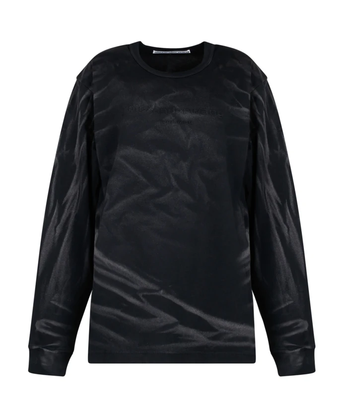 

Черная футболка с тисненым логотипом Alexander Wang, черный