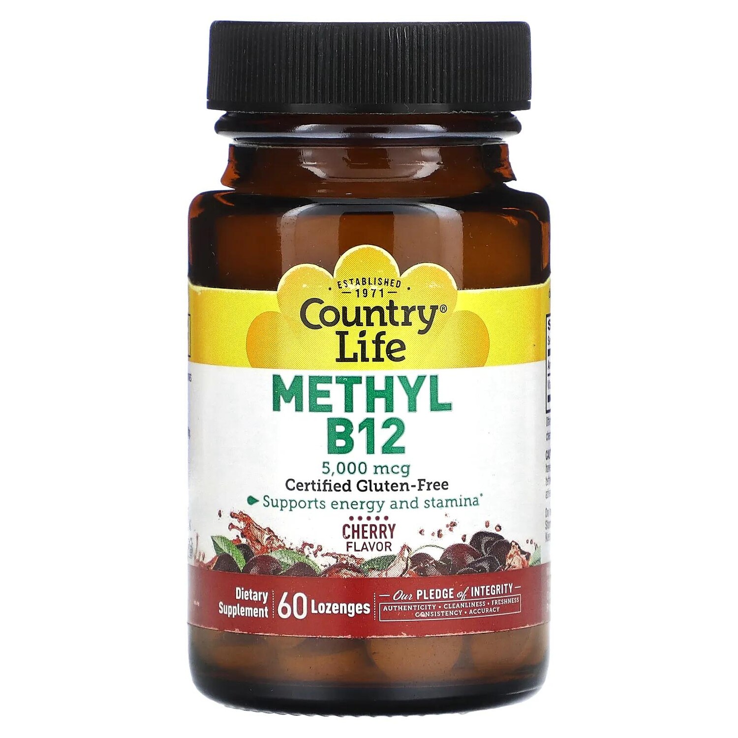 

Country Life Метил B12 со вкусом вишни 5000 мкг 60 леденцов