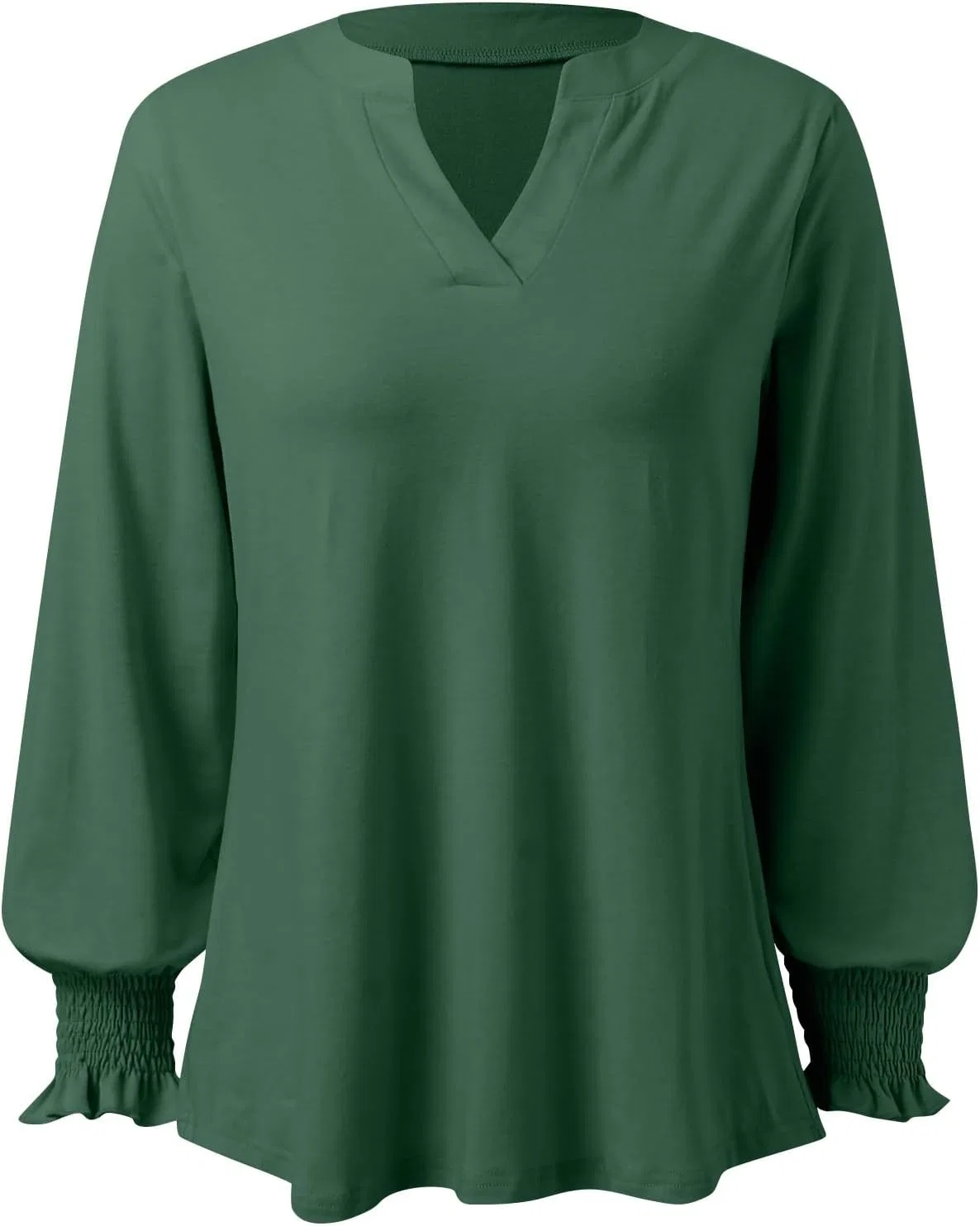 Блуза с V-образным вырезом, свободная, Lady Loose Tops, зеленый — фото 2