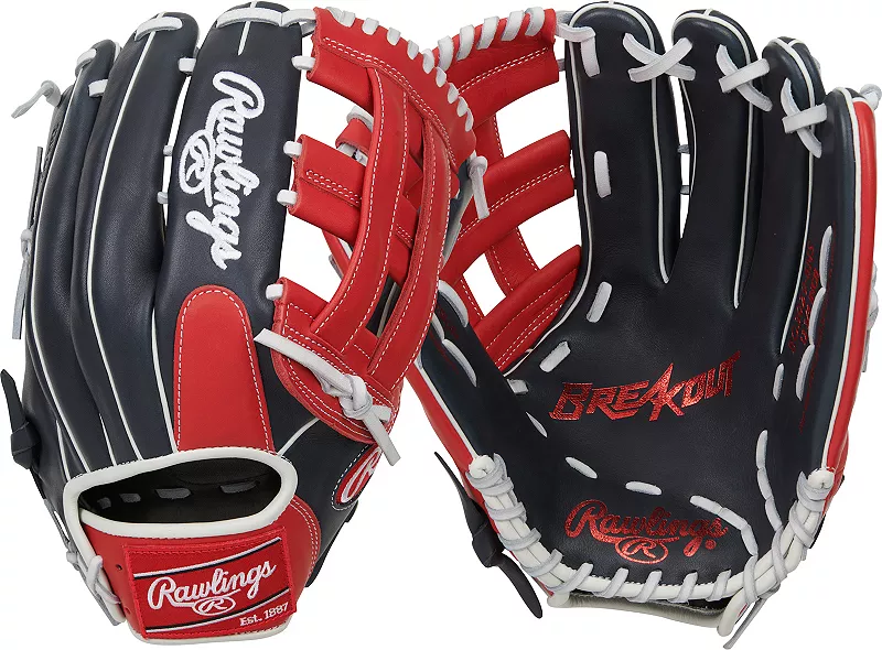 

Перчатки серии Breakout 12,75 дюйма Rawlings, цвет Navy/Scarlet