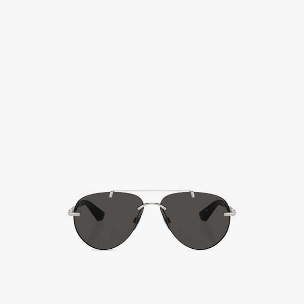 

Be3151 солнцезащитные очки в металлической оправе Pilot-frame Burberry, серебряный