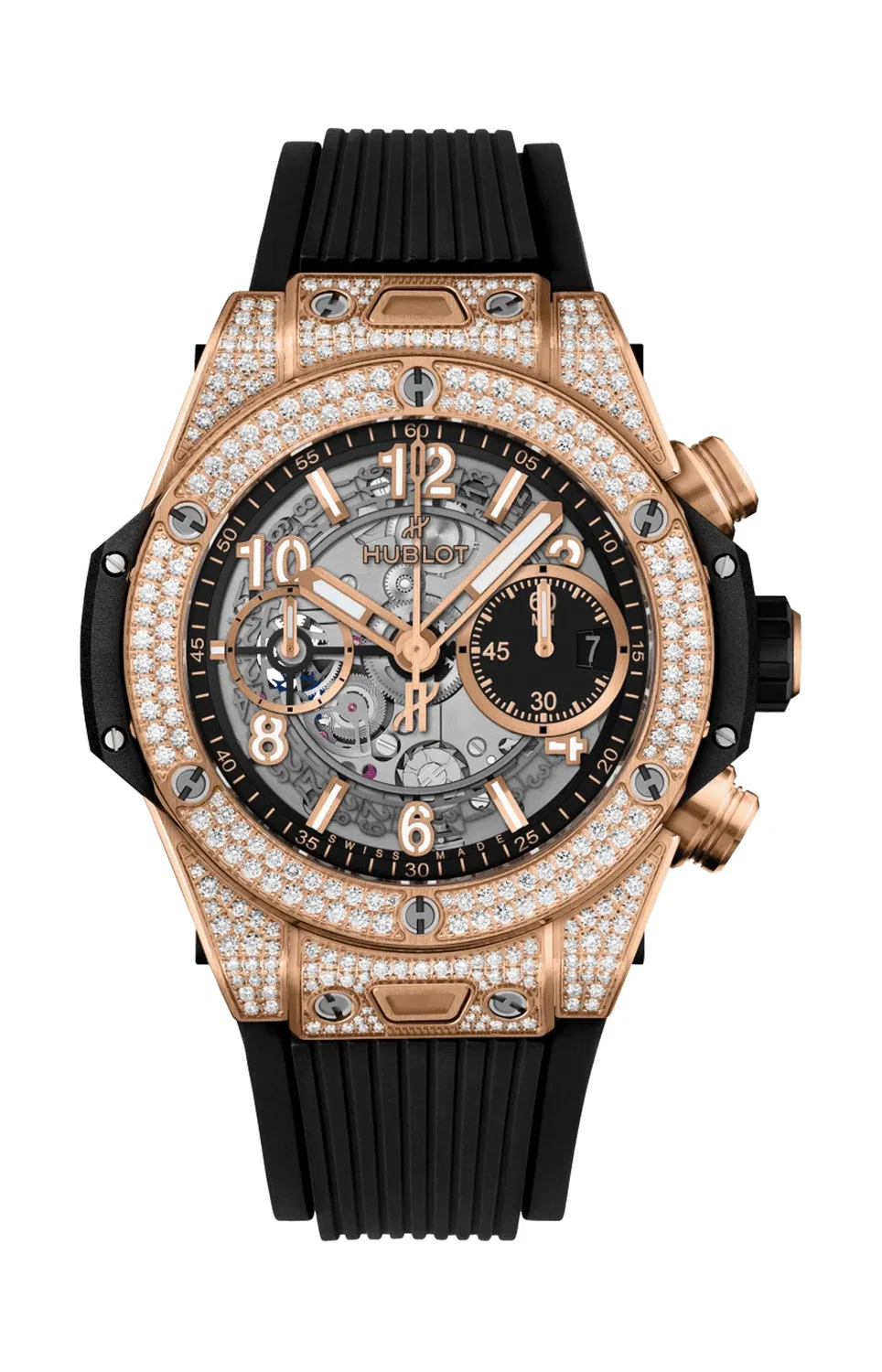 Биг Бэнг Унико Кинг Голд Паве 42 мм - 441.OX.1181.RX.1704 HUBLOT, золотой