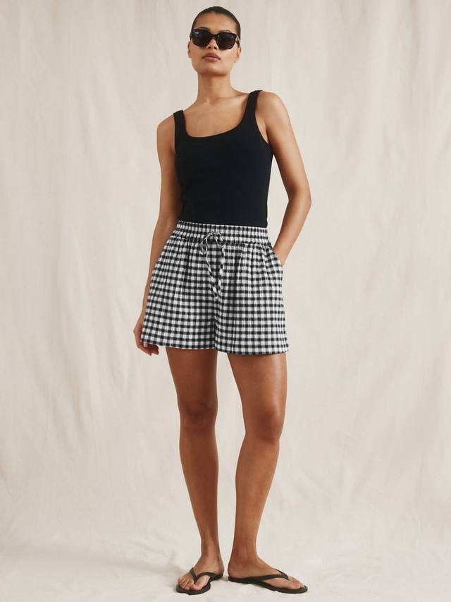 

Шорты в клетку с эластичной талией Albaray, Black/White