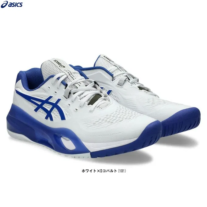 Мужские кроссовки для тенниса «Gel-Resolution X Wide» от ASICS, White X Dark Cobalt (101)