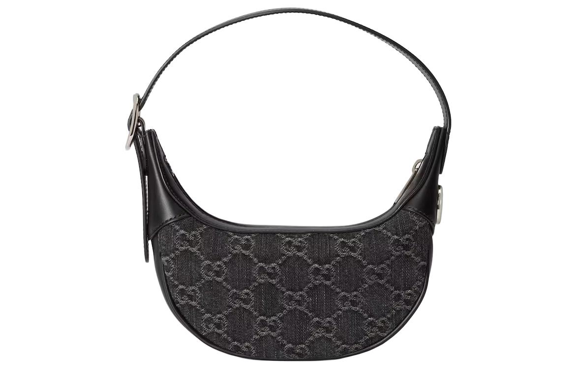 

Сумка через плечо Ophidia Denim мини женская черно-серая GUCCI