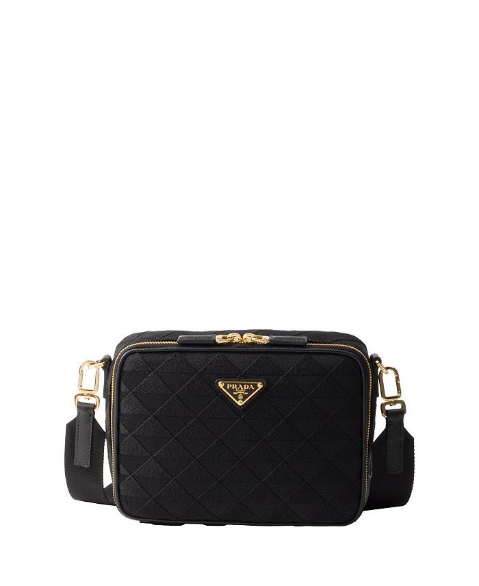 

Сумка из ткани с вышивкой Brique Prada, черный