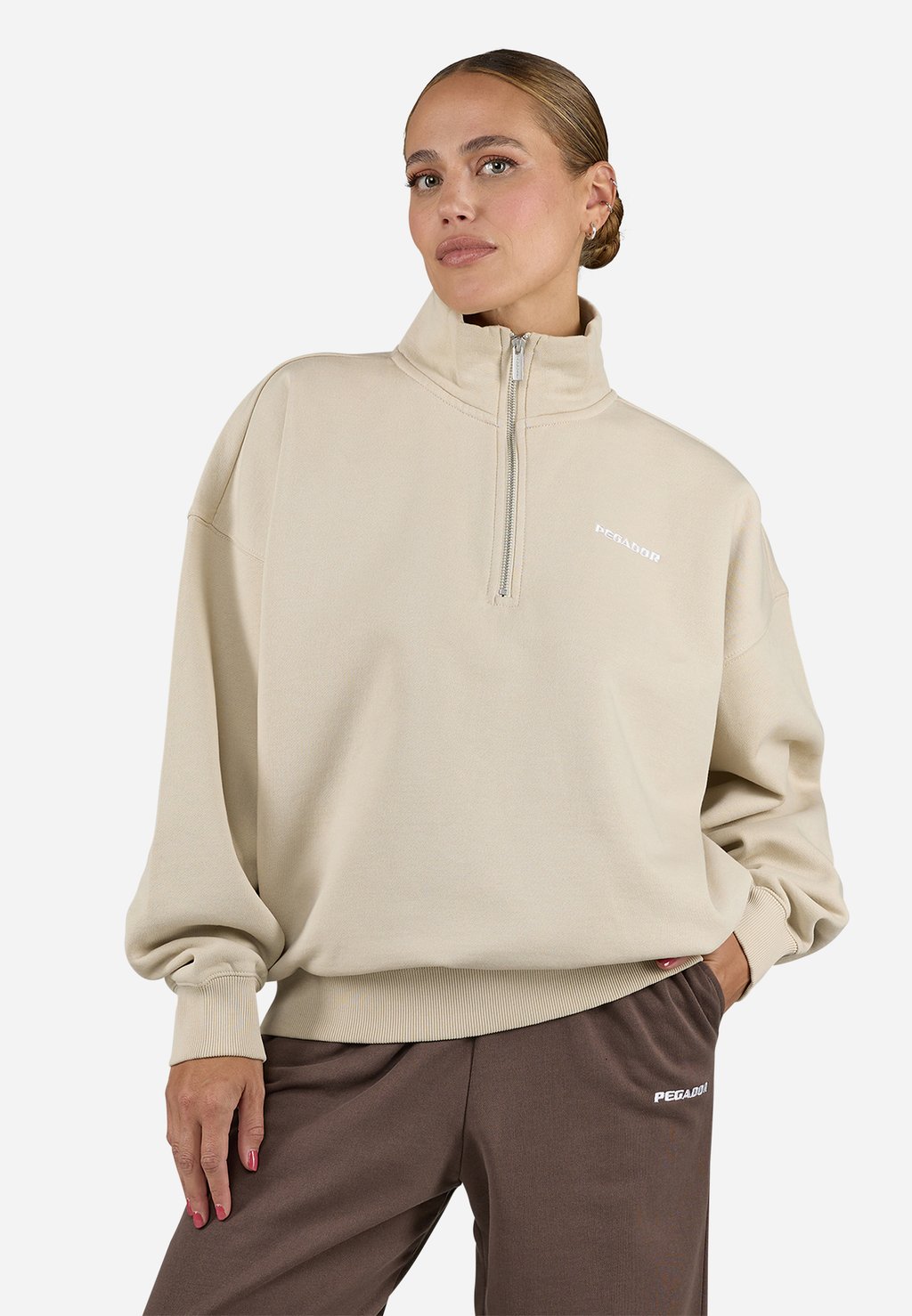 

Толстовка NAYA OVERSIZED HALFZIP Pegador, серо-коричневый